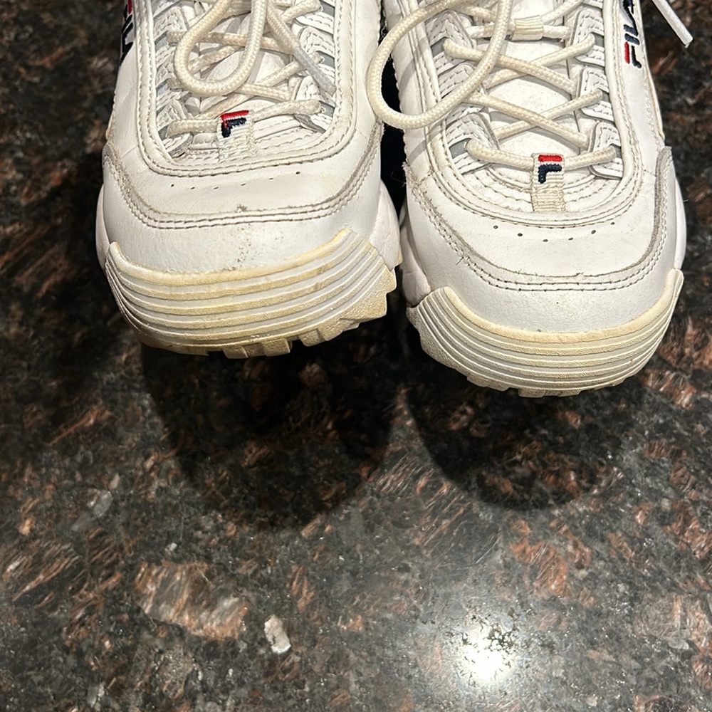 FILA WOMENS DISRUPTOR II PREMIUM White / Navy /red - Picture 9 of 9